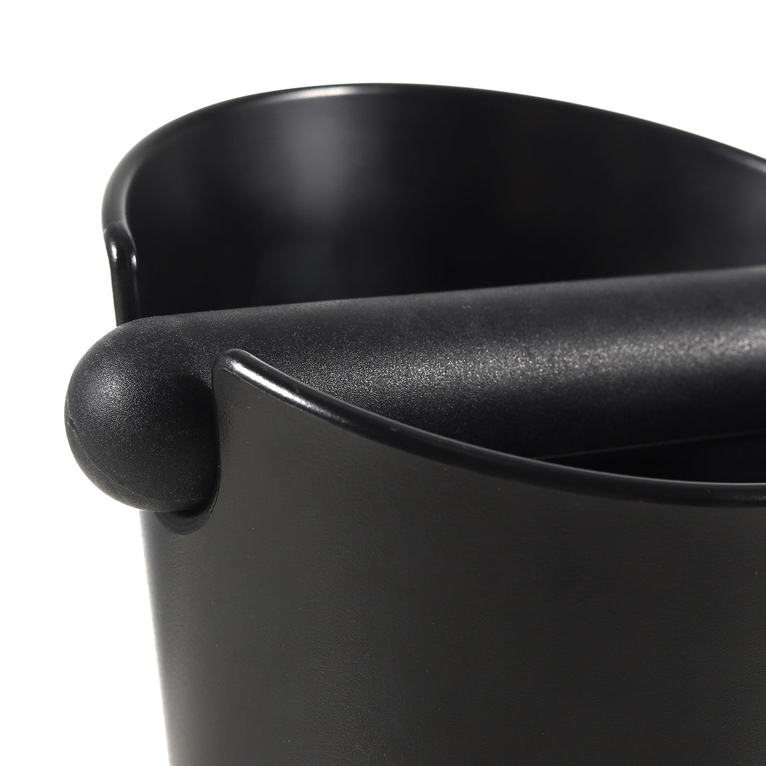 Close-up of the silicone knock bar on the VEVOK CHEF Coffee Knock Box, designed for durability and quiet performance. The silicone material ensures that the espresso handle is protected while knocking out coffee grounds.