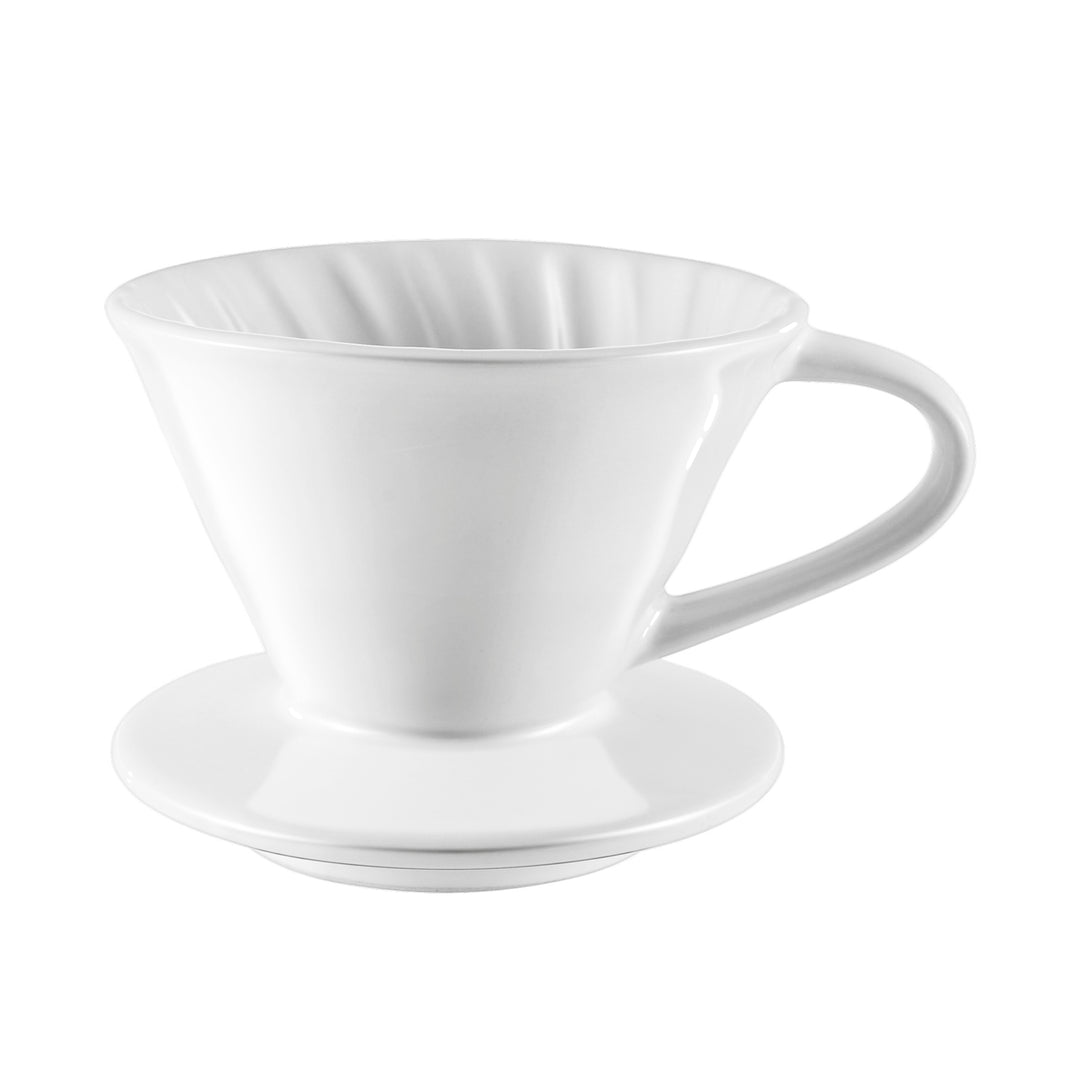VEVOK CHEF NERA-S – White Ceramic V-Shaped Pour Over Coffee Dripper