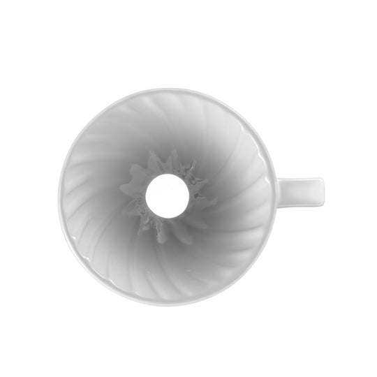 VEVOK CHEF NERA-S – White Ceramic V-Shaped Pour Over Coffee Dripper