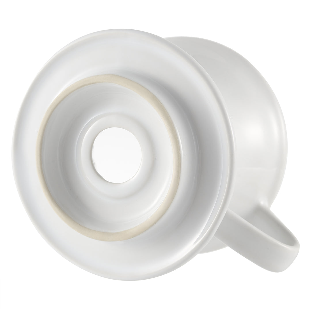 VEVOK CHEF NERA-S – White Ceramic V-Shaped Pour Over Coffee Dripper