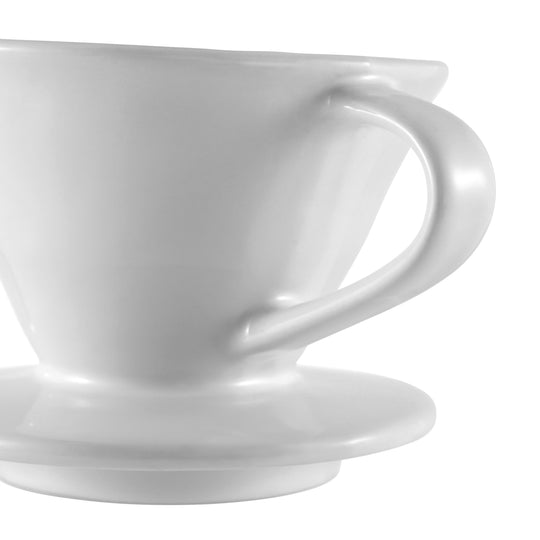VEVOK CHEF NERA-S – White Ceramic V-Shaped Pour Over Coffee Dripper