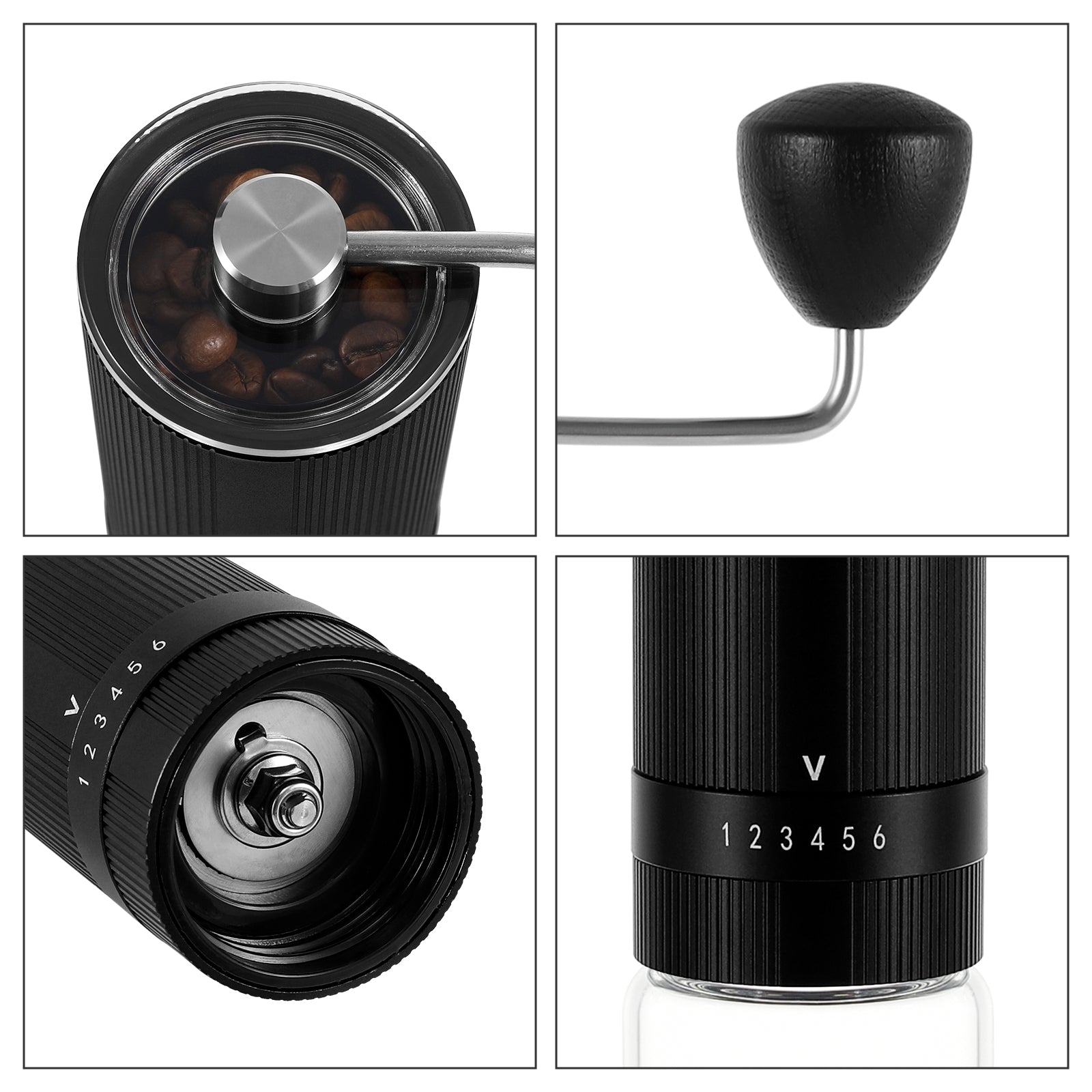 VEVOK CHEF Manual Coffee Grinder O6 Slim - Glass Jar – Vevok Chef