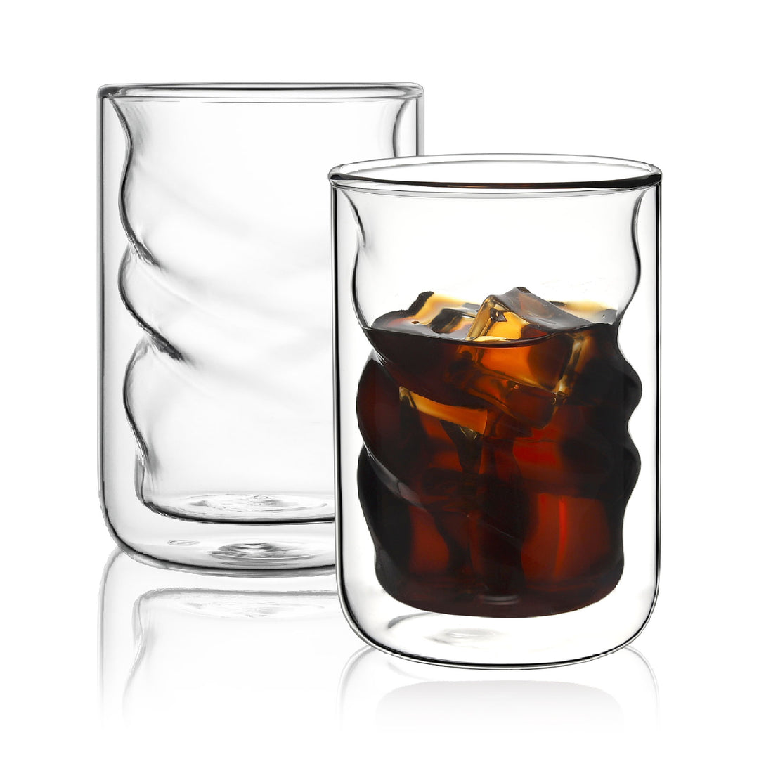 Spiral Glass Cups Set