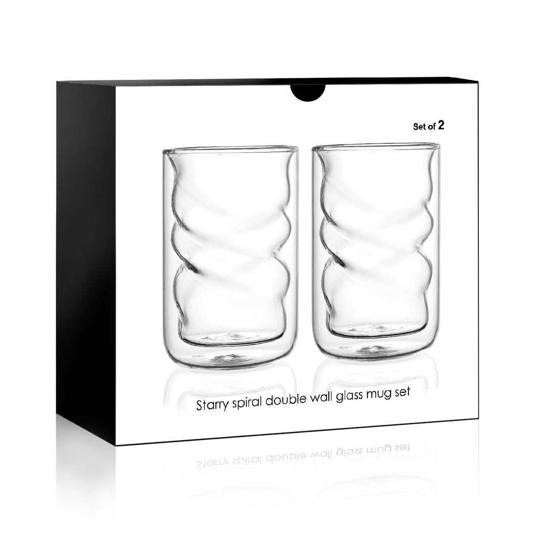 Spiral Glass Cups Set