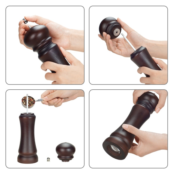 Classic Wooden Salt & Pepper Grinder Set