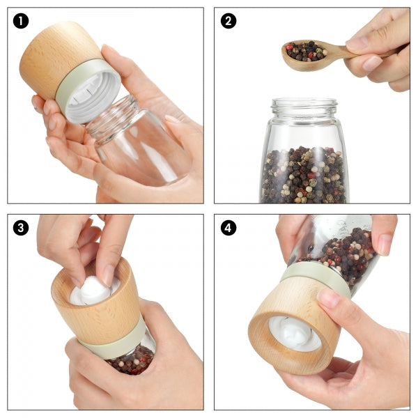 Wood Salt & Pepper Grinder Set